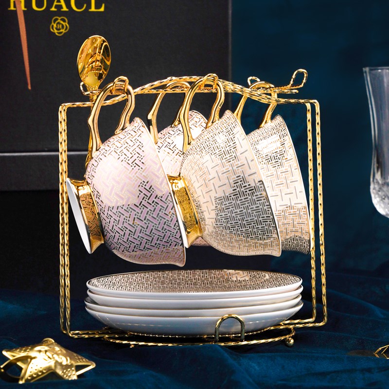 欧式咖啡杯陶瓷套装高档精致小巧杯碟下午茶餐具闺蜜生日订婚礼物