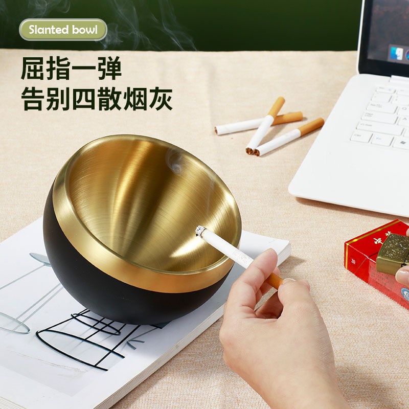 不锈钢桌面垃圾桶双层厨房办公茶几收纳盒酒吧KTV烟灰缸餐桌家用