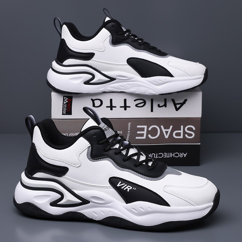 夏秋季低帮运动鞋男鞋2025新款厚底潮流百搭老爹鞋拼色流行跑步鞋