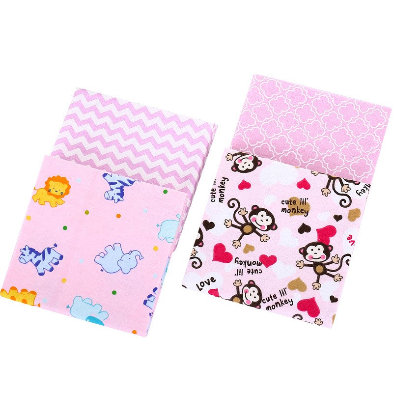 新生儿棉法兰绒包布婴儿抱毯磨毛裹布小床单四条装新品