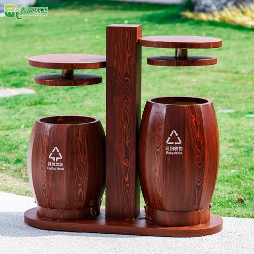 户外垃圾桶不锈钢仿古公园景区庭院加厚大号果皮箱室外分类垃圾箱