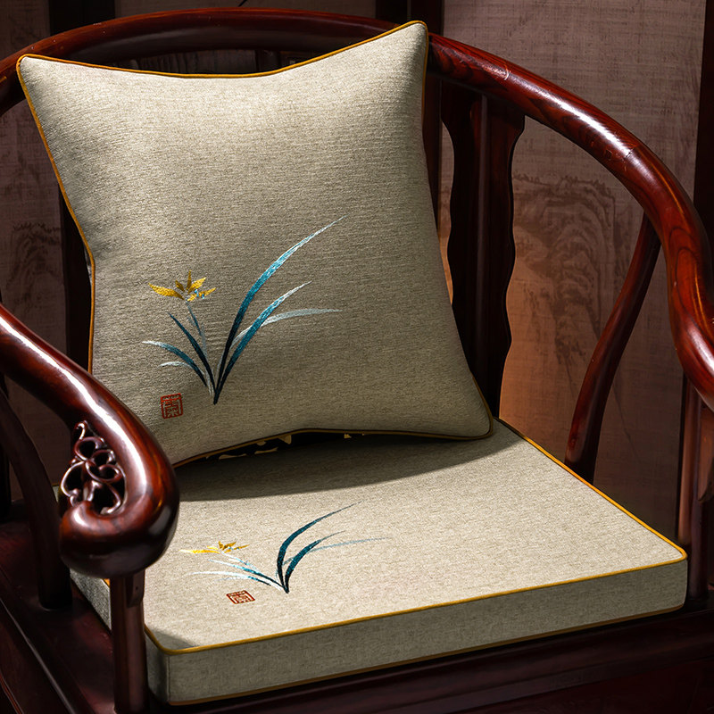 中式红木坐垫靠背一体椅垫实木圈椅靠背垫茶桌椅垫座垫沙发垫定制