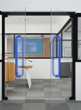 O型不锈钢玻璃门拉手大门有框蓝色中国红淋浴房木门加厚304材料