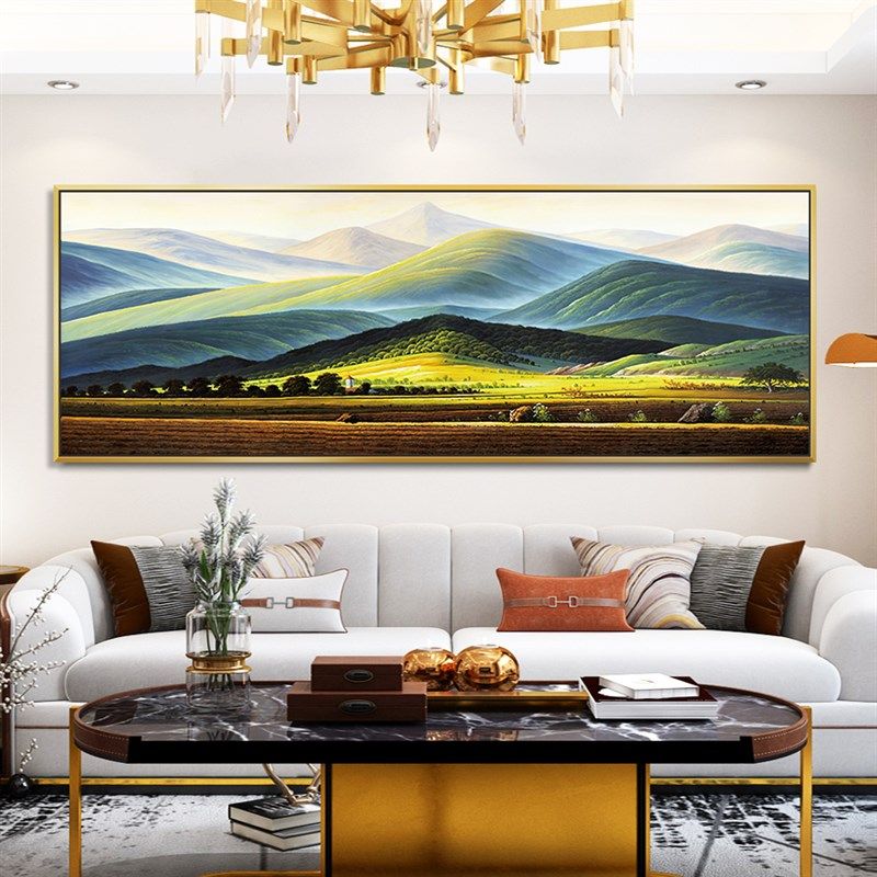 巨人山背有靠山招财客厅沙发背景墙装饰画办公室壁画卧室床头挂画,家居饰品,现代装饰画,淘宝优惠券,粉丝福利购,淘宝优惠卷