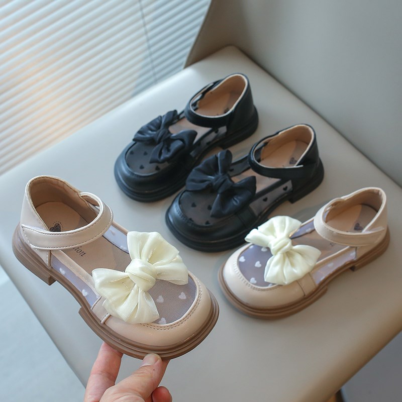 童鞋女小皮鞋演出鞋透气网面洋气女孩2024新款夏季软底凉鞋公主鞋