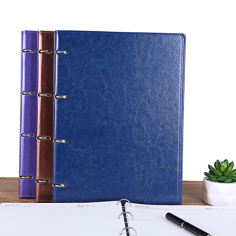 a4可拆活页本商务笔记本子文具大学生皮面记事本空白绘画日记刻字