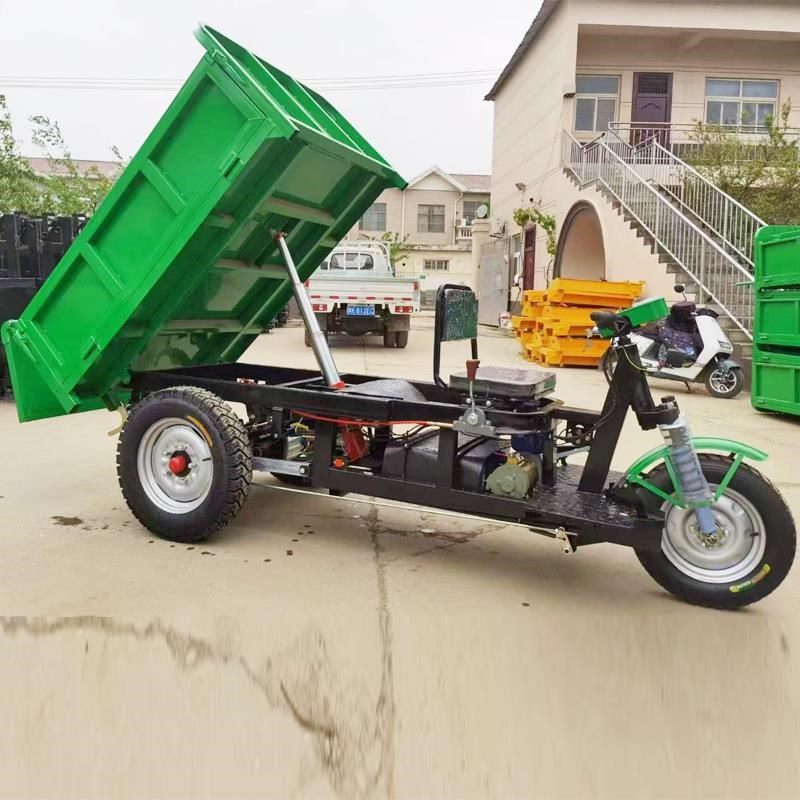 厂促电动工程翻地三轮车压自卸斗车农用翻斗三轮车液工载重运输车