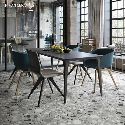 大颗粒鹅卵石水磨石地砖600X1200庭院幼儿园防滑仿古瓷砖