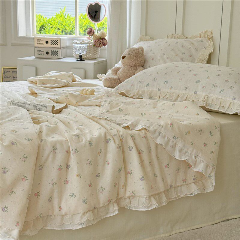 夏被!双层纱夏凉被四件套春秋薄款可机洗全棉空调被芯床品套件,床上用品,化纤被,淘宝优惠券,粉丝福利购,淘宝优惠卷