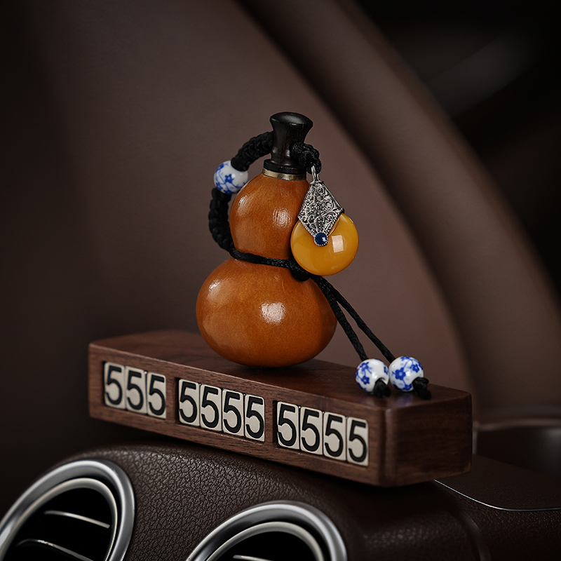 手工葫芦临时停车电话号码牌车载葫芦摆件车内装饰用品车饰大全