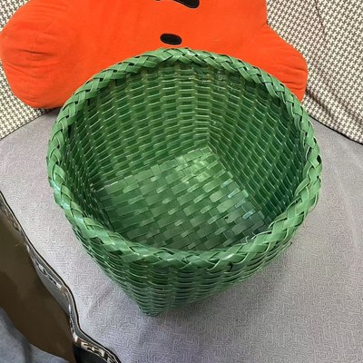 手工塑钢带编织筐编织篮水果筐鸡蛋筐工具筐小圆筐收纳筐家用筐子