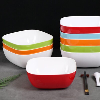 密胺自助凉菜盘双色冷锅串串钵钵鸡仿瓷专用碗正方形凉菜展示大盆