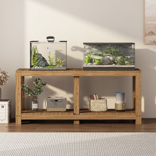 鱼缸架子实木底柜底座双层家用鱼缸专用柜放置柜桌子超强承重定制