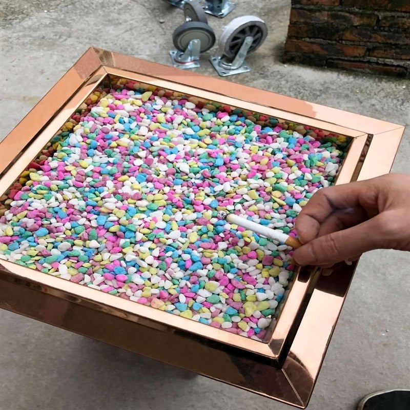 烟灰缸 灭烟沙某抖网红新款装子造景彩沙粗石子英砂粗沙垃圾桶烟