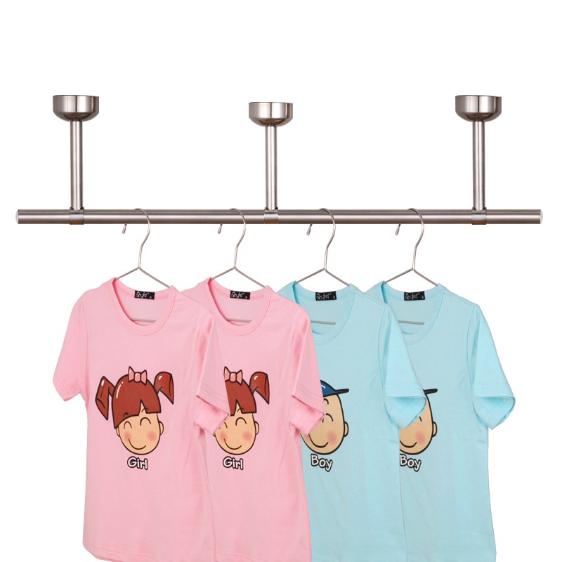 阳台晾衣架固定式加长304不锈钢晾衣杆顶装悬挂式晒衣杆打孔家用