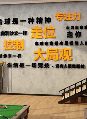 网红台球室墙面装饰画台球厅布置用E品桌球装修广告海报背景墙贴