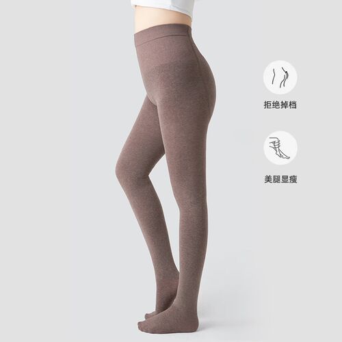 加绒加厚棉裤女大码秋冬保暖连裤袜弹力收腹N咖色打底裤不掉档外