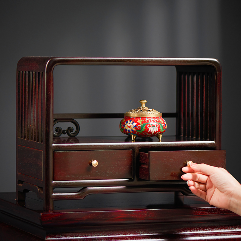 小叶紫檀桌面实木茶壶架摆件置物架多宝阁博古架茶杯架收纳展示架