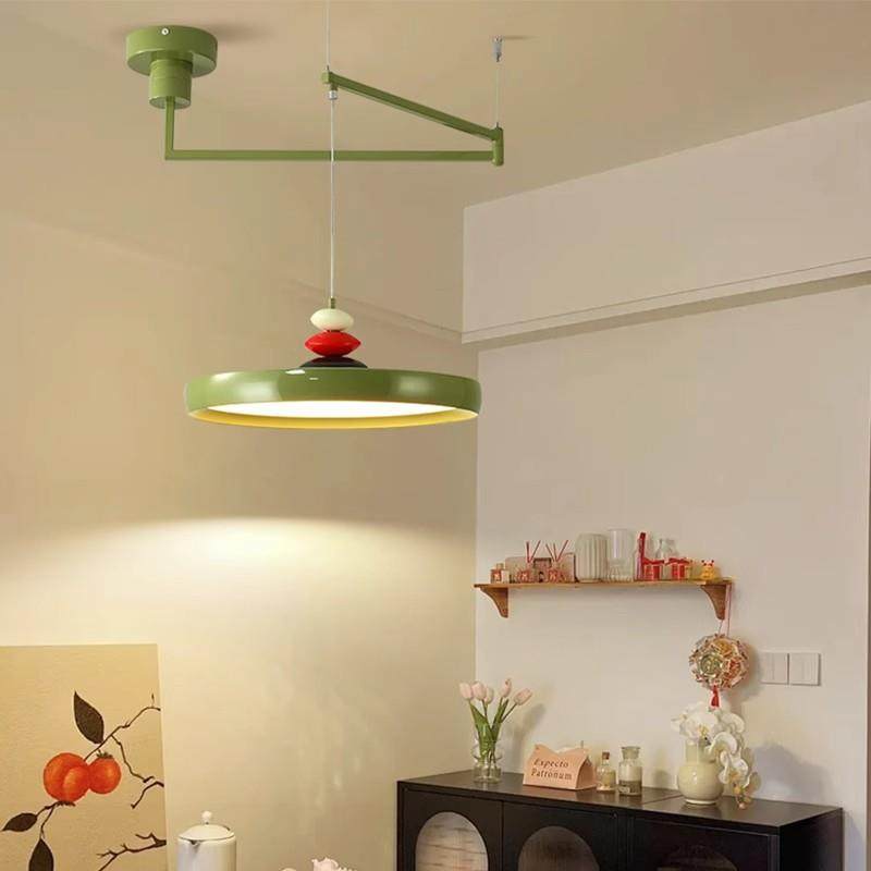 可移位移动摇201餐法厅吊灯式中古风复木纹色护眼臂个性飞碟餐桌,家装灯饰光源,智能吊灯,淘宝优惠券,粉丝福利购,淘宝优惠卷