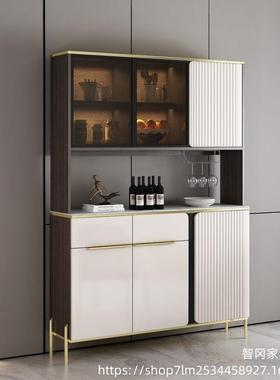 奢岩板餐边轻奢高物档一体餐边柜靠轻墙酒店储RKW柜碗柜柜双层玄
