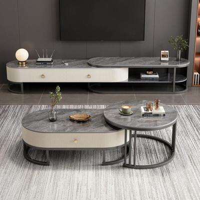 茶几电视家柜奢用岩板客小厅现代套装软包简HAP约轻组合两用户型