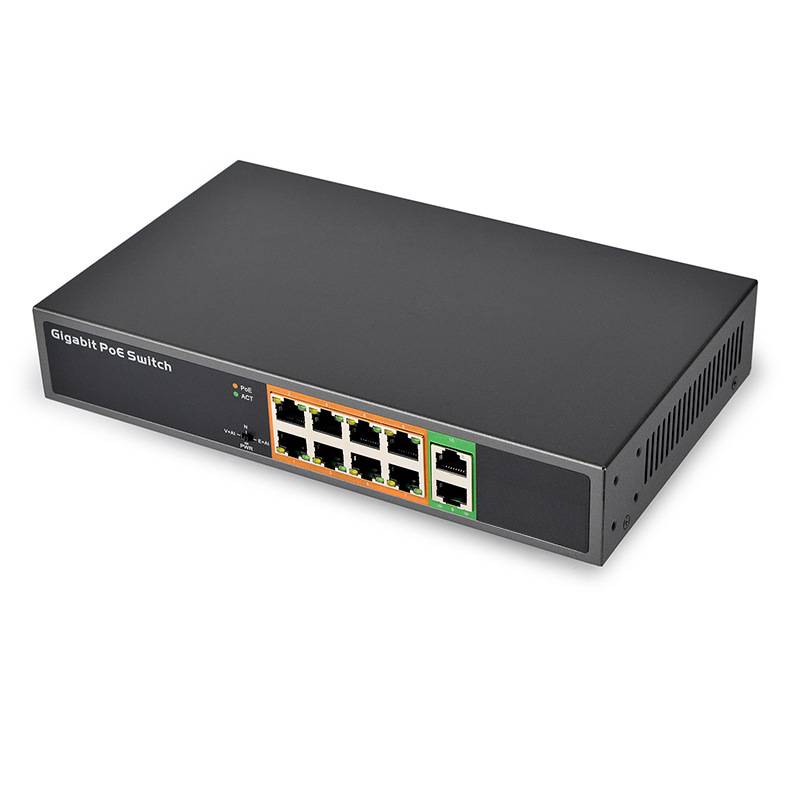 达普SDAPO 国标 内置电源 150W 8+2 全千兆POE交换机 PSE1008G