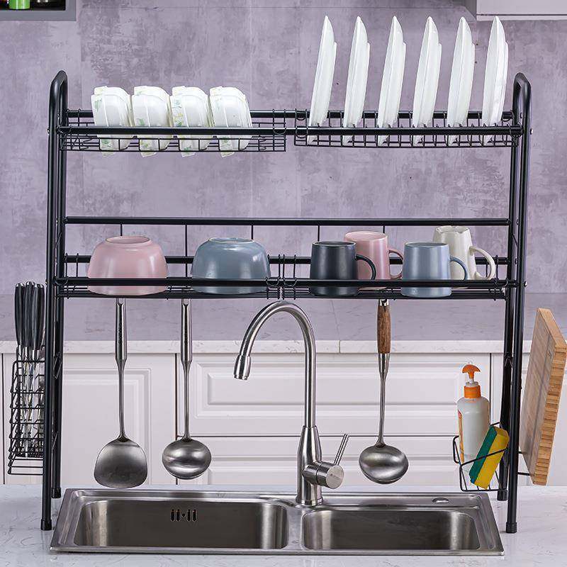 碟不锈单层水槽碗碟架厨房安沥水收纳架黑色圆管厨具碗钢多功能置,厨房/烹饪用具,抹布架/厨房清洁收纳架,淘宝优惠券,粉丝福利购,淘宝优惠卷