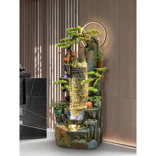 幕鱼缸水客墙屏风流水摆件循环水厅玄关落地装 饰水假景山TM685539