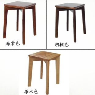 叠实木方凳可放板凳家用餐桌橡凳妆951梳台凳木正方形叠凳可移动