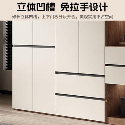 实木全衣柜家卧室挂式免装安现代简约对开用门柜子ABI套装轻奢收