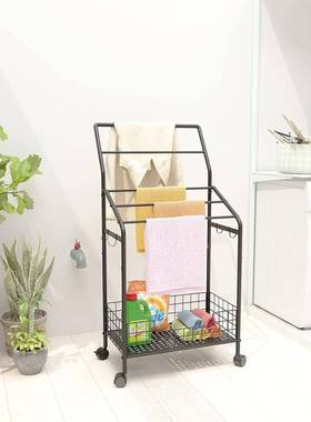 亚逊浴YJJ01-BK室置收物式架落地立毛巾架马浴袍衣物纳架挂衣架跨