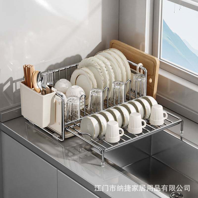 日系韩式水槽边沥水架碗筷碗盘厨房碗碟架水池洗碗池餐具晾碗架