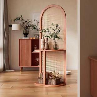 藤编隔展示户风屏入玄关正对门墙断转角柜复古法中式 FAS收纳置物