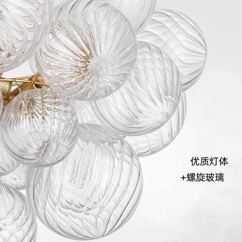 现代美式漩古涡璃泡泡球吊灯玻复别墅509客挑厅空餐厅衣帽间主卧