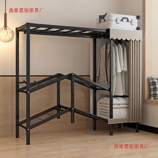 衣钢柜出租房结实耐用室架收纳柜衣橱免安MBQ装衣柜用卧折叠简家