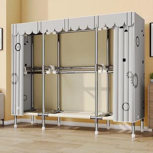 易衣柜布衣柜卧家用出租房JS 22A全挂柜子室结实耐用钢架收简衣纳橱衣架