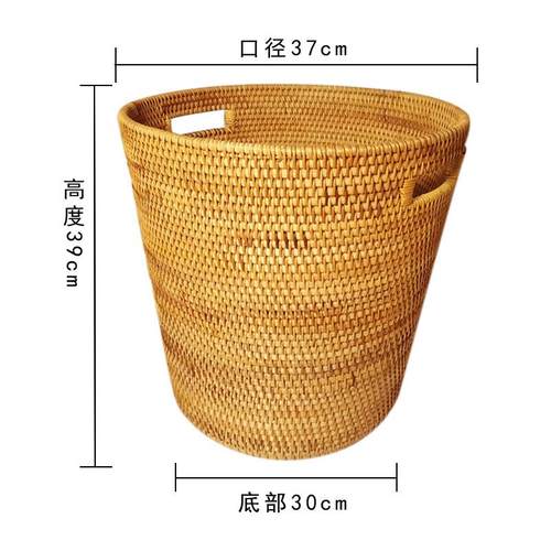 越南秋编930衣服桶室家用收纳筐装饰筐花脏篮手工浴编藤织手提杂
