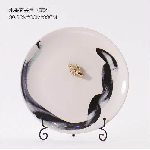 摆新中式件客厅电视柜玄关RZ-0260看盘饰家摆居设软装饰品酒柜装