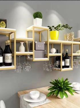 餐厅上墙酒柜壁挂式悬挂酒红酒架挂墙SNC壁挂式柜客厅网红业风工