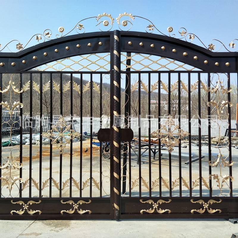 厂家包邮铁艺大门欧式雕花铁艺大门农村庭院别墅小区工厂大门