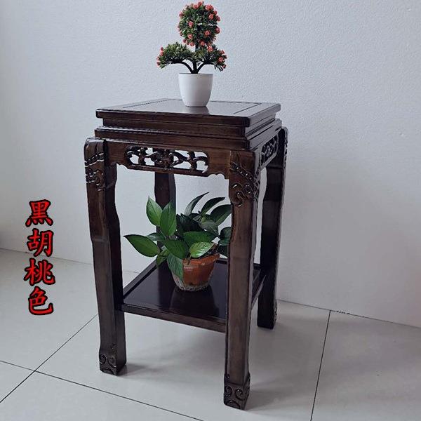 木新品实木架榆中式植物木头102整花装方形盆景木落地式绿制萝花