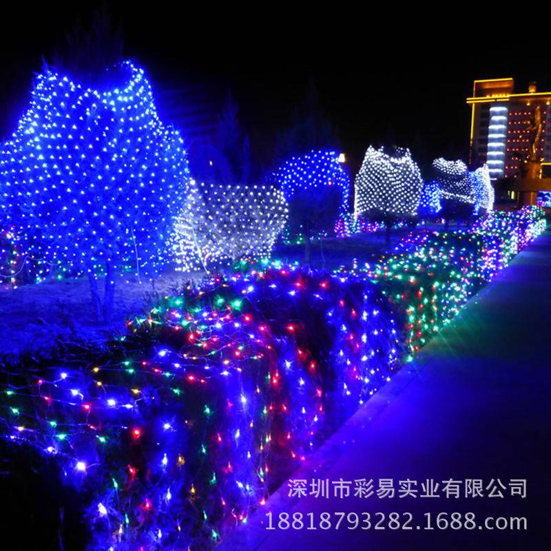 4.5*1米LED网灯彩灯串灯户外防雨护栏绿化草坪墙面灯防水可调光