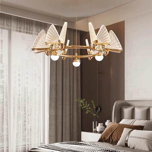 跨境国外网房红款蝴蝶客厅吊灯奢438轻卧室样板主灯设计师款山中