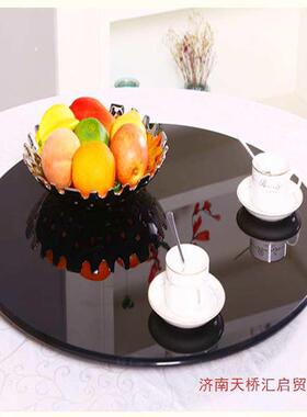 形台面餐大桌圆桌面璃钢化圆玻家用茶AXQ几圆盘黑色加厚转盘圆台