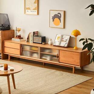 全实木电茶视柜橡白地木樱桃XY243201木几组合客厅日式收纳储物原