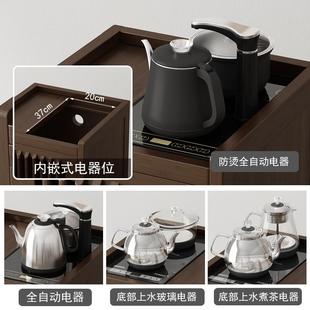 实茶茶桌家用小台边柜侧柜木泡茶吧茶几TQ烧水柜壶一体茶水子水