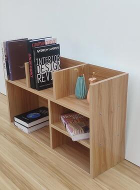 W8简置物学架桌面书柜生飘窗公儿BVS童落地收易纳架办实木电脑桌