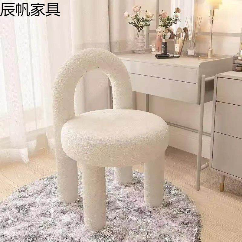 用梳妆椅化椅妆椅卧室梳妆台凳子现代简约YHF餐桌迪轻奢家泰绒椅