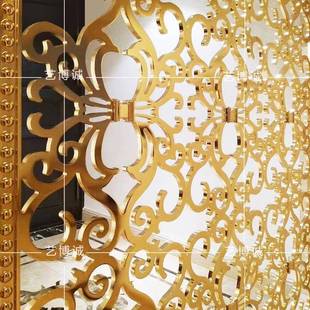 不锈钢屏风YBC20250厂家供直餐厅客厅新隔中式 断铝镂空奢酒店轻花