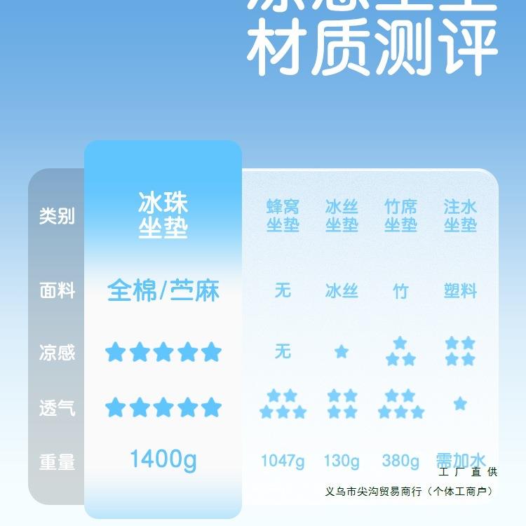 夏季降乳温冰垫441坐垫办室冰凉垫屁垫椅座公水垫酪凉感冰丝夏天